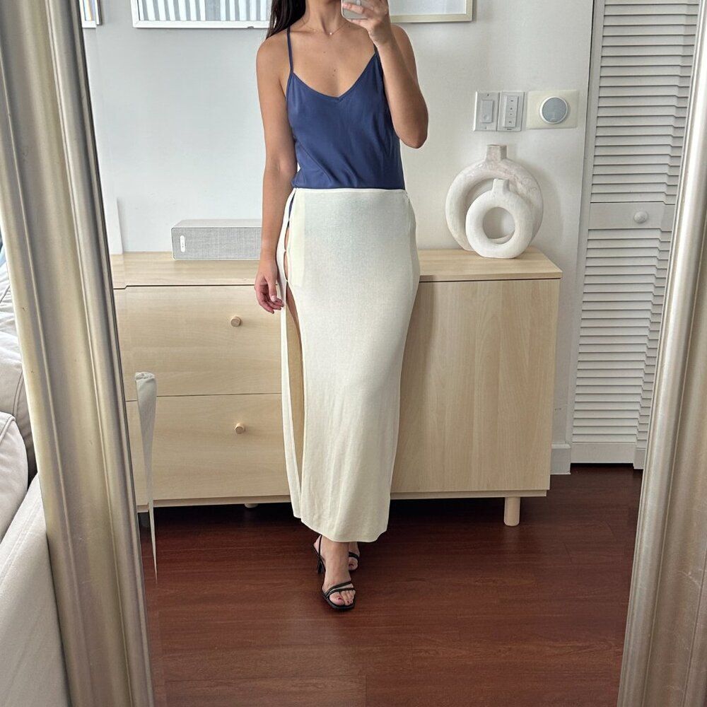NWT Bec + bridge semi sheer cotton knit maxi skirt - Picture 2 of 7